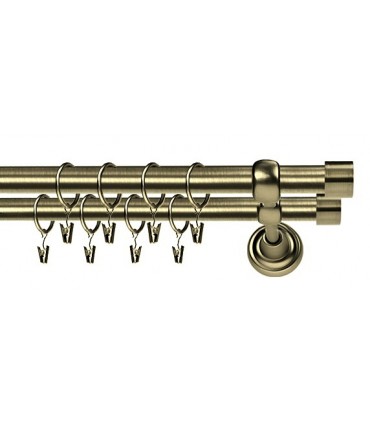Tringle à Rideau Double Couleur Laiton Antique Collection Rome