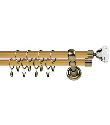 Tringle à Rideau Double Couleur Pin