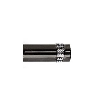 Embout avec Cristaux pour Tringle à Rideau Collection Portofino Couleur Noir