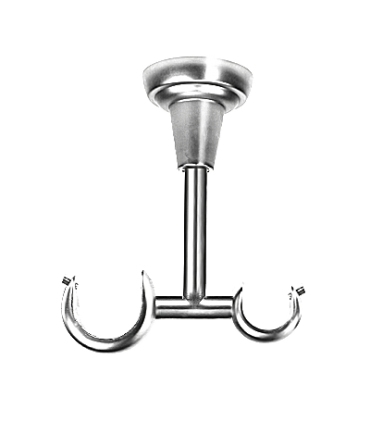 Support Double pour Tringle à Rideaux Inox