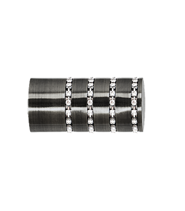 Embout avec Cristaux pour Tringle à Rideaux  Anthracite