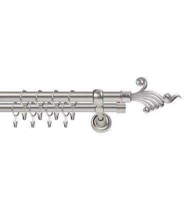 Tringle à Rideaux Double Chrome Mat