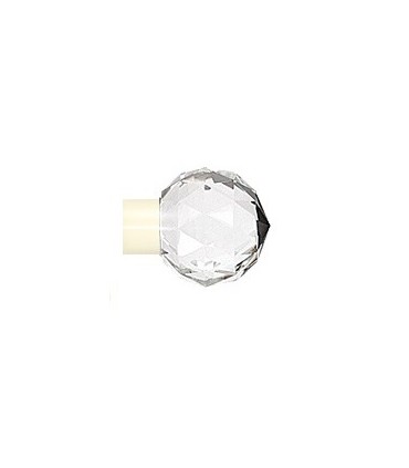 Embout avec Cristaux pour Tringle à Rideau Couleur Ivoire Moderne