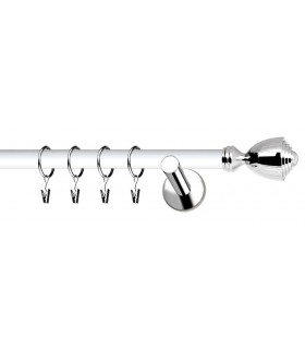 Tringle à Rideau Demi-Cercle Ø20 Mm - Kit Complet Fixation Murale/Plafond - Aluminium Blanc - Fabrication Française