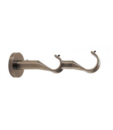 Support Double Pour Tringle à Rideaux Bronze