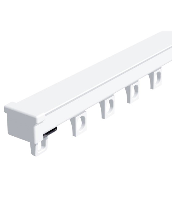 Tringle à Rideaux Double Voie 19 Mm - Fixation Plafond Ou Mur - Aspect Inox - Longueur Au Choix (160 Cm à 6 M) Avec Accessoires