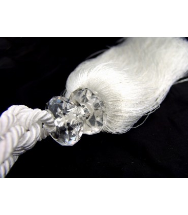 Embrasse à rideaux Blanc avec crystal