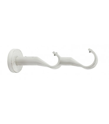 Support Double Pour Tringle à Rideaux Blanc Antique