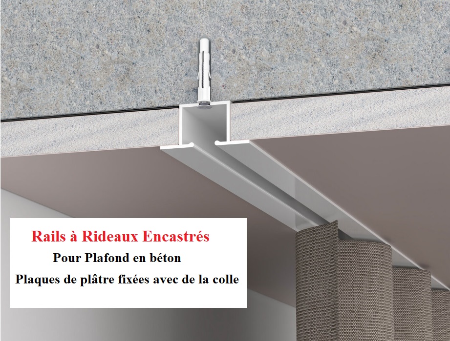 Rail a rideaux encastre sur plafond suspendu
