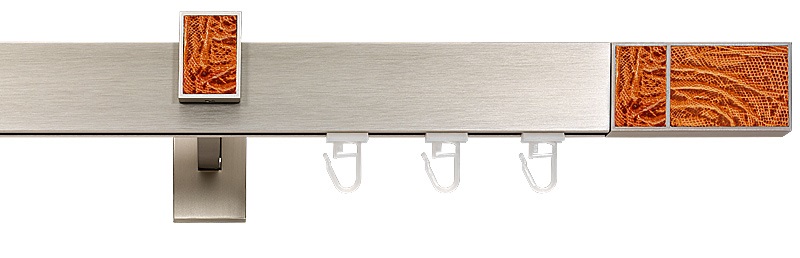 square modern curtain rails with effect of leather